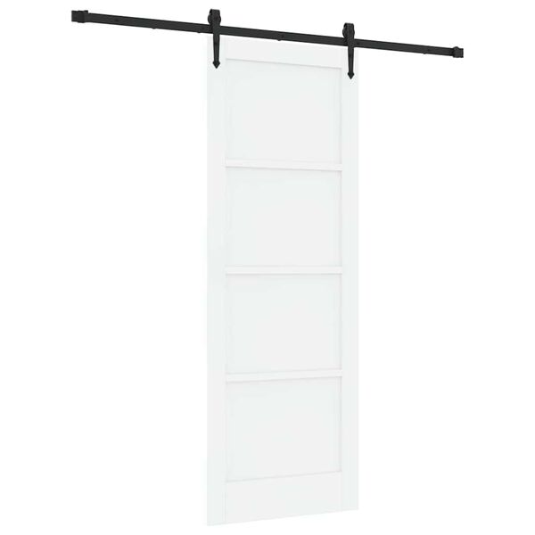 vidaXL Sliding Door ORKDAL White and Black 78 x 211 cm Solid Pine Wood