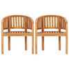 vidaXL Banana Chairs 2 pcs Solid Teak Wood