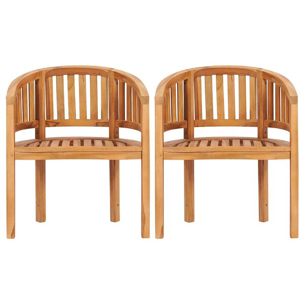 vidaXL Banana Chairs 2 pcs Solid Teak Wood