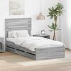 vidaXL Bed Frame with Drawer Grey Sonoma 90 x 200 cm Engineer Wood