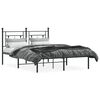vidaXL Metal Bed Frame without Mattress with Headboard Black 140x190cm