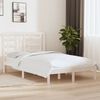 vidaXL Bed Frame without Mattress White 120x190 cm Small Double Solid Wood