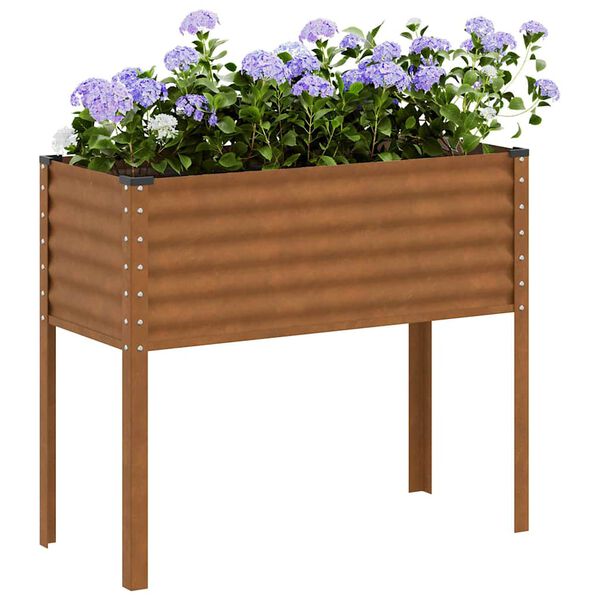 vidaXL Garden Planter 100x45x90 cm Weathering Steel