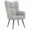vidaXL Relaxing chair with Footstool 2 pcs Light Grey Velvet