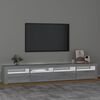 vidaXL TV Cabinet with LED Lights Grey Sonoma 240x35x40 cm