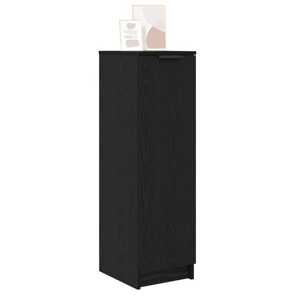 vidaXL Shoe Cabinet Black Oak 29.5 x 35 x 101 cm Engineered Wood
