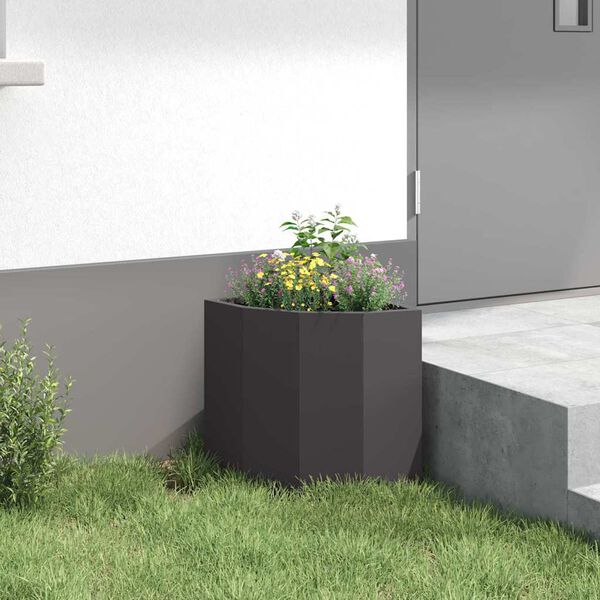 vidaXL Corner Planter Black 30 x 30 x 35 cm Steel