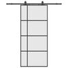 vidaXL Sliding Door with Hardware Set Black 90x205 cm ESG Glass