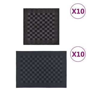 vidaXL 20 Piece Towel Set Black and Grey Cotton