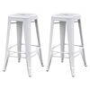 vidaXL Bar Stools 2 pcs White Steel