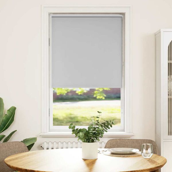 vidaXL Roller Blind Blackout Light Grey 90x130 cm Fabric Width 85.7 cm Polyester