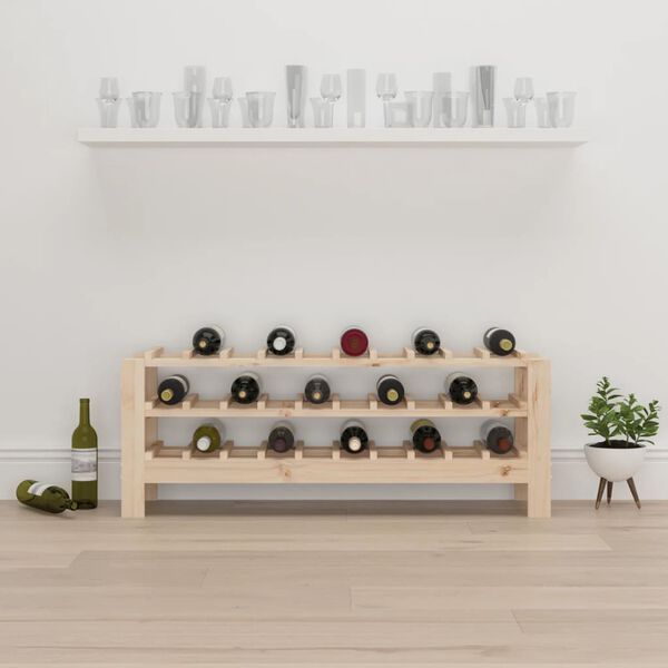 vidaXL Wine Rack 109.5x30x42 cm Solid Wood Pine