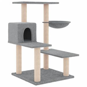 vidaXL Cat Tree with Sisal Scratching Posts Light Grey 82.5 cm