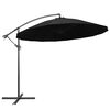 vidaXL Hanging Garden Parasol Black 3 m Aluminium Pole