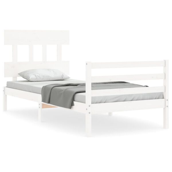 vidaXL Bed Frame without Mattress White 100x200 cm Solid Wood
