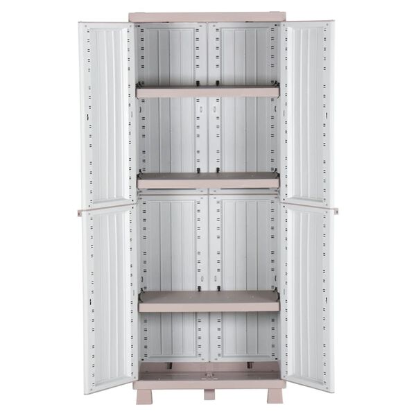 vidaXL Storage Cabinet with 2 Doors 68x39x170 cm Light Grey and Beige