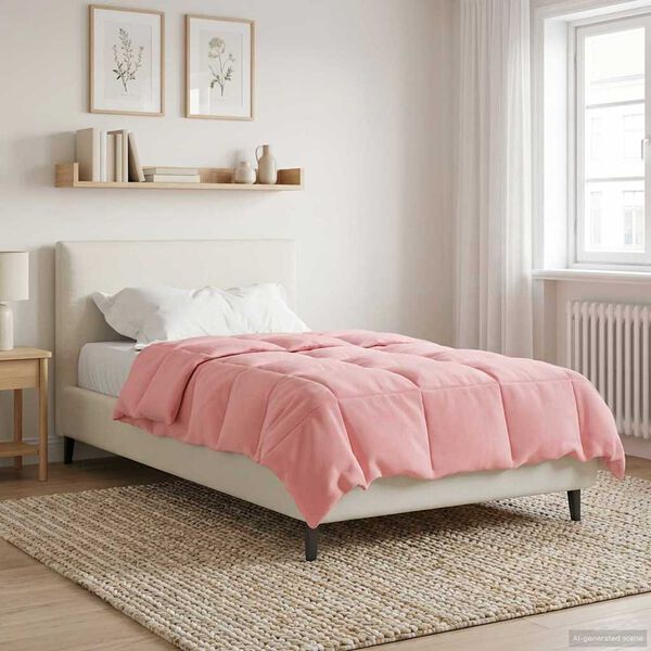 vidaXL Full Year Duvet Quilted Pink 135 x 220 cm Microfiber