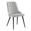 Venture Home Dining Chairs 2 pcs Velvet Deluxe Velvet Light Grey and Black