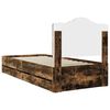 vidaXL Bed Frame with Drawer Smoked Oak 98.5 x 200 cm Engineer Wood