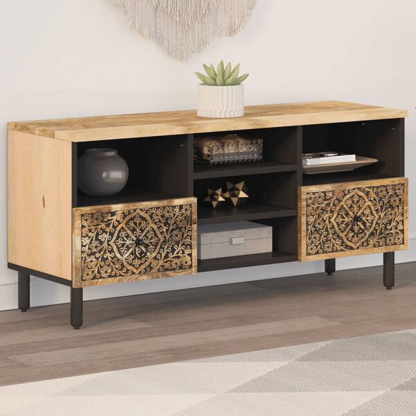 vidaXL TV Cabinet 100x33x46 cm Solid Wood Mango