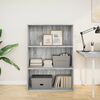 vidaXL Bookcase Grey Sonoma 80x30x114 cm Engineered Wood