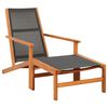 vidaXL Garden Chair with Footrest Solid Eucalyptus Wood and Textilene