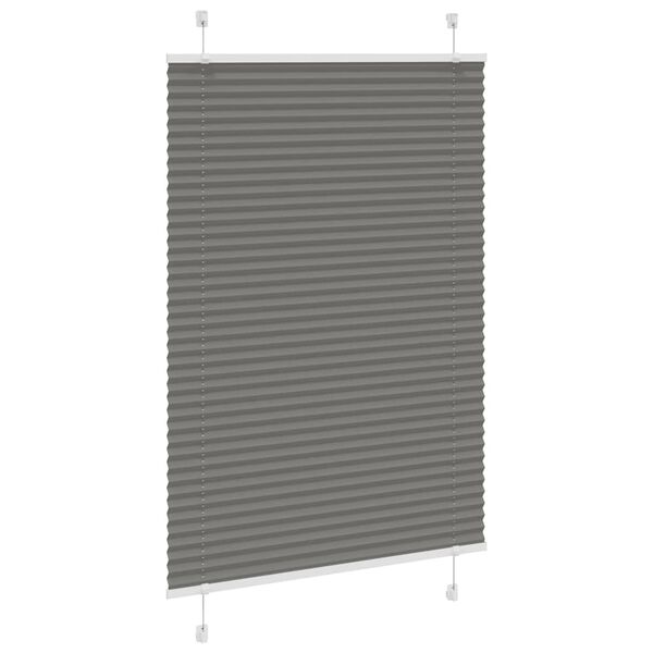 vidaXL Pleated Blind Anthracite 100x100 cm Fabric Width 99.4 cm Polyester