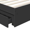 vidaXL Storage Bed with Headboard Black 70 x 190 cm Engineered Wood