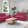 vidaXL Sofa 2 pcs Wine Red 221 x 80 x 80 cm Fabric