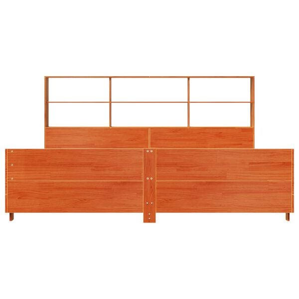 vidaXL Bed Frame without Mattress Wax Brown 200x200 cm Solid Wood Pine