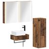 vidaXL Bathroom Furniture Set 4 pcs Old Wood Engineered Wood and Glass
