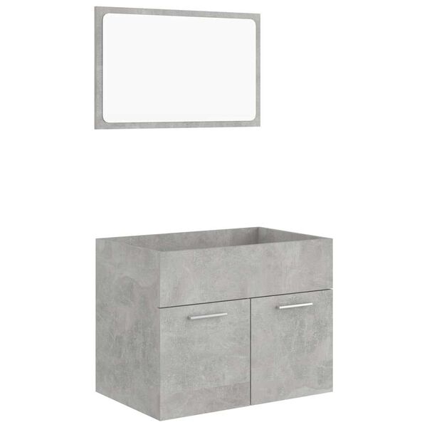 vidaXL 2 Piece Bathroom Furniture Set Concrete Grey Engineered Wood