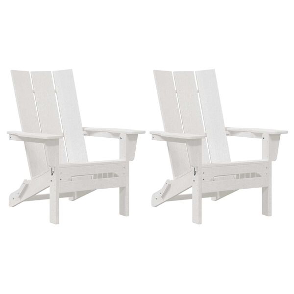 vidaXL Garden Lounge Furniture 2 pcs White 74.5 x 80.5 x 90cm Plastic