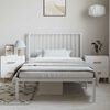vidaXL Metal Bed Frame without Mattress with Headboard White 100x190cm
