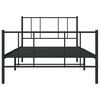 vidaXL Metal Bed Frame without Mattress with Footboard Black 75x190cm