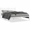 vidaXL Metal Bed Frame without Mattress with Headboard White 140x190cm