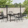 vidaXL Garden Dining Set 5 pcs Black Poly Rattan