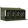 vidaXL Chicken Nesting Box with 4 Compartments Olive Green Metal