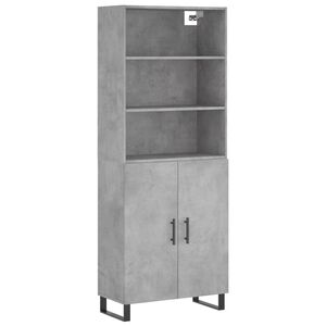 vidaXL Highboard Concrete Grey 69.5x34x180 cm Engineered Wood