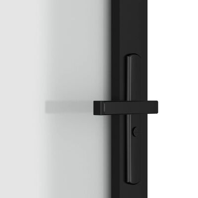 vidaXL Interior Door 76x201.5 cm Black Matt Glass and Aluminium