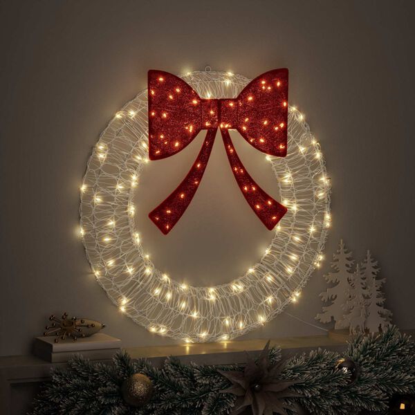 vidaXL Wreath with 60 LEDs Warm white 76 x 76 x8.5 cm Acrylic