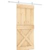 vidaXL Sliding Door 90 x 210 cm Solid Pine Wood (Untreated)