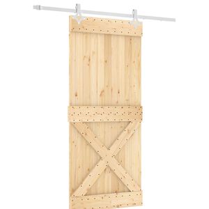 vidaXL Sliding Door 90 x 210 cm Solid Pine Wood (Untreated)
