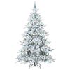 vidaXL Artificial Hinged Christmas Tree White 240 cm PVC and Steel