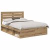 vidaXL Bed Frame Artisian Oak 160 x 200 cm Solid Pine Wood