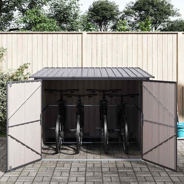vidaXL Bike Shed 3 pcs Anthracite 215 x 206 x 157 cm Metal