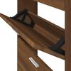 vidaXL Shoe Cabinet Brown Oak 59x17x150 cm Engineered Wood