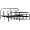 vidaXL Metal Bed Frame without Mattress with Footboard Black 200x200cm