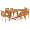 vidaXL 7 Piece Garden Dining Set Solid Teak Wood