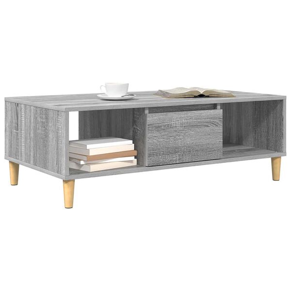 vidaXL Coffee Table Grey Sonoma 103.5 x 60 x 35 cm Engineered Wood